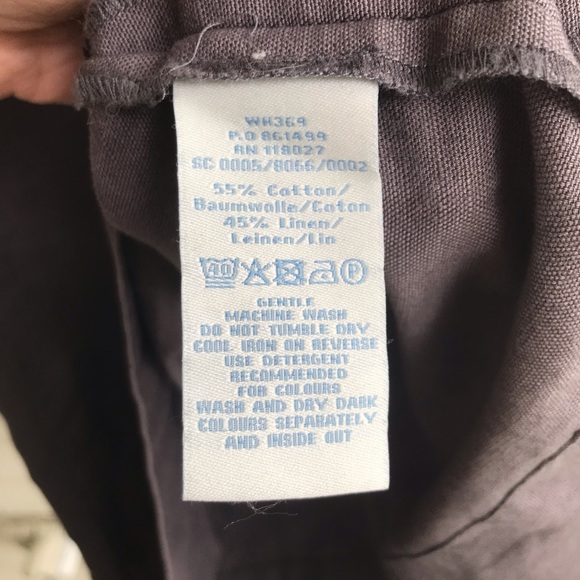 Boden Laura Grey Linen Cotton Prairie Tall Dress - Picture 5 of 6